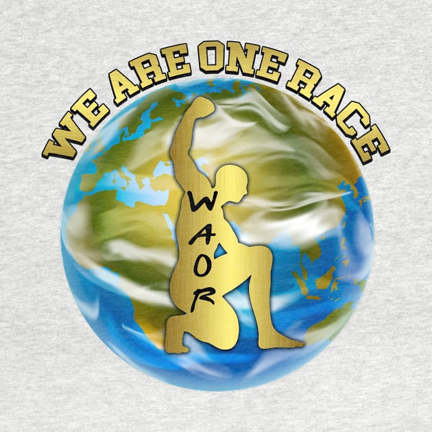 We Are One Race movement tee shirt by W-A-O-R